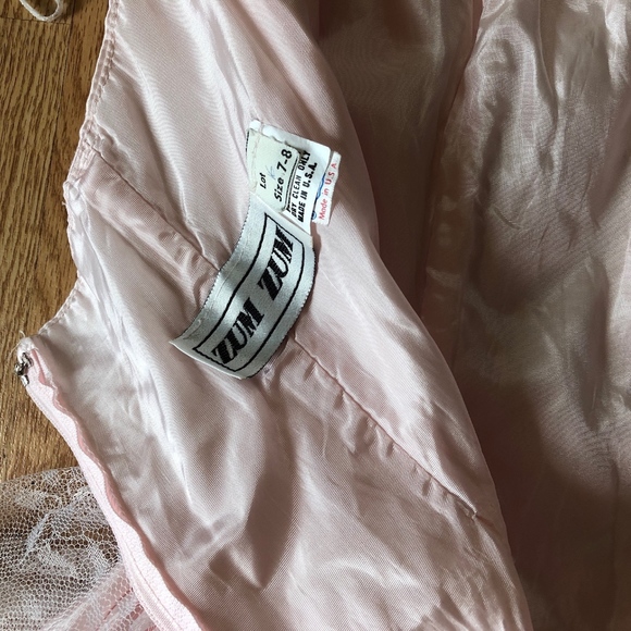 Vintage 1980's prom dress flared ruffled blush - Picture 7 of 7